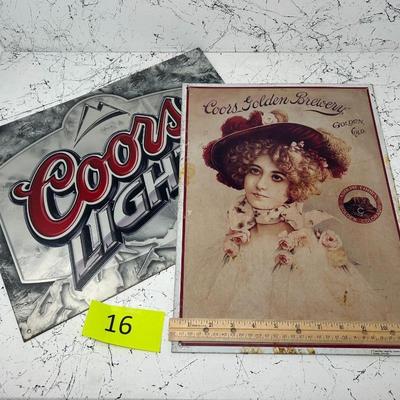 Coors Tin Signs