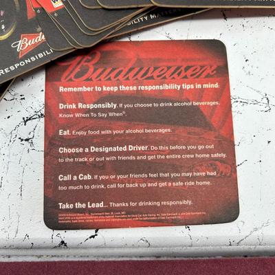 Budweiser Memorabilia Ice Bucket + Coasters