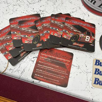 Budweiser Memorabilia Ice Bucket + Coasters