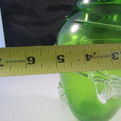 Art Glass Vase with Spun Leaf Design- Approx 7