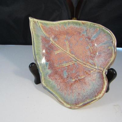 Two Leaf Shaped Serving Plates- Brown's Pottery, Arden, NC