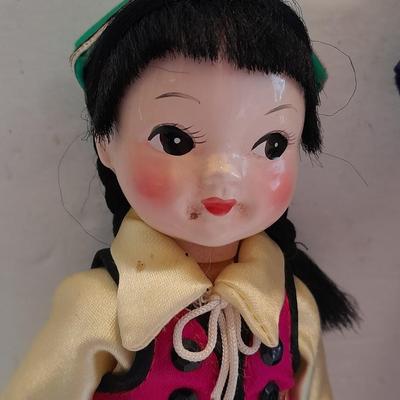 3 Dolls - Tripod mark Chinese doll - Japanese Geisha Doll - Composition Asian Doll