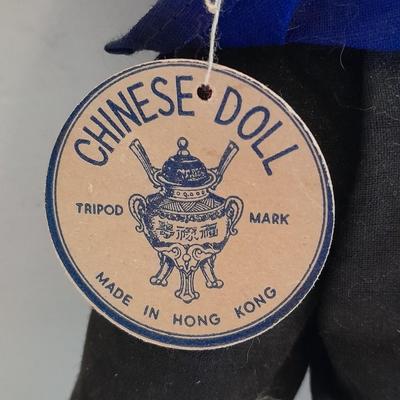 3 Dolls - Tripod mark Chinese doll - Japanese Geisha Doll - Composition Asian Doll