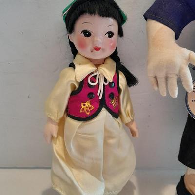 3 Dolls - Tripod mark Chinese doll - Japanese Geisha Doll - Composition Asian Doll