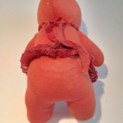 Plastic blonde doll with pig tails and Unknown brand Antique Kewpie like cloth with painted face doll