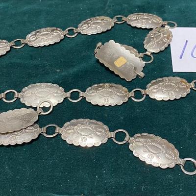 1970s Vintage Silver tone Concho Belt