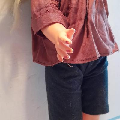 19" Plastic doll with noise maker and her Jointed teddy bear