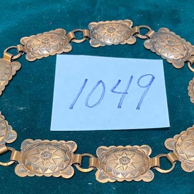 Vintage Copper Concho Necklace