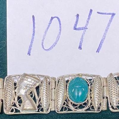Vintage Egyptian Revival scarabs Bracelett