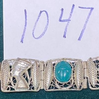 Vintage Egyptian Revival scarabs Bracelett