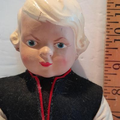 Two Vintage 1940's Swedish / Holland Celluloid Costume Dolls 9 1/2"