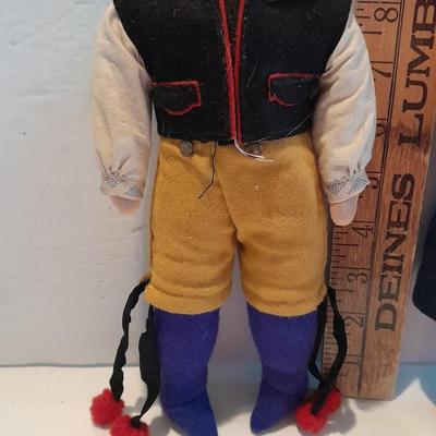 Two Vintage 1940's Swedish / Holland Celluloid Costume Dolls 9 1/2"