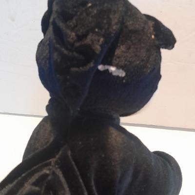 RARE Josit Enterprises Vintage Plush Puppy Dog Black Velvet Rubber / Vinyl Face