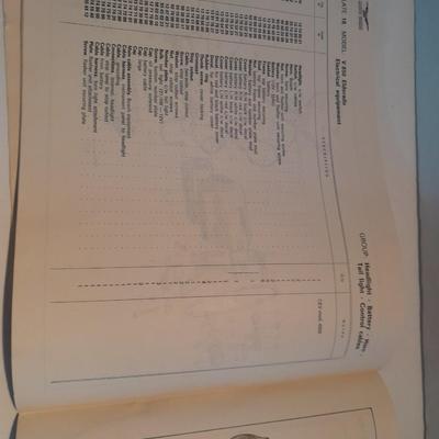 1972 1st editon 850 Eldorado spare parts catalogue