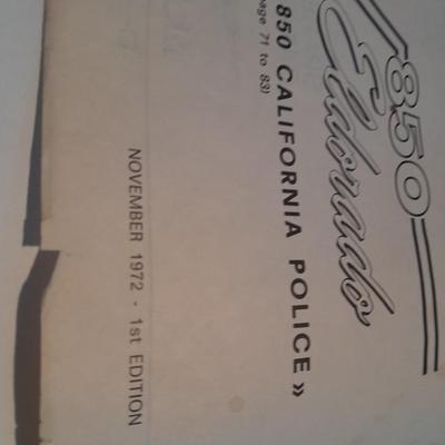 1972 1st editon 850 Eldorado spare parts catalogue