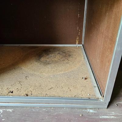 Two Wood/Metal Storage Cabinets  (OB1-JS)