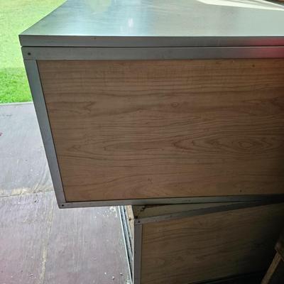 Two Wood/Metal Storage Cabinets  (OB1-JS)