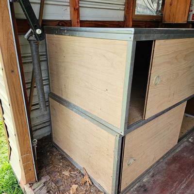 Two Wood/Metal Storage Cabinets  (OB1-JS)