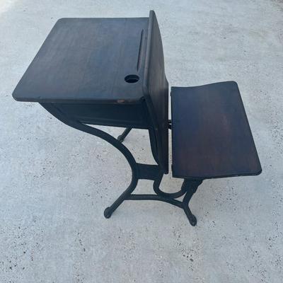 AS CO. ~ Solid Wood Vintage ~ Folding School Chair & Desk