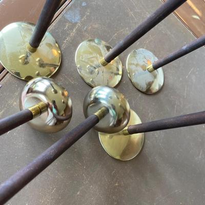 Graduated Brass & Wood Candles