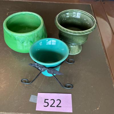 Lot of 3 vintage flower pots