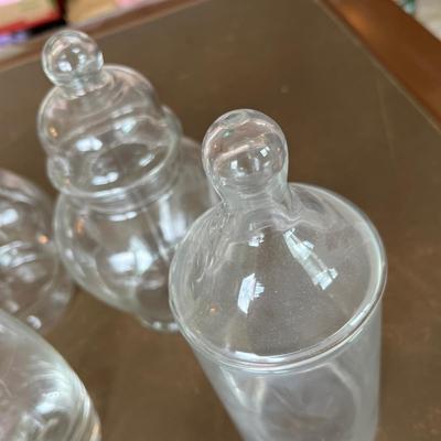 Box lot of Clear Jars & Vases