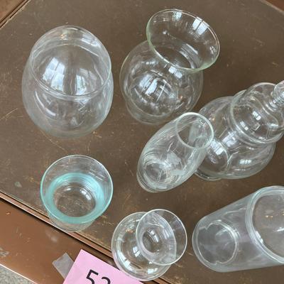 Box lot of Clear Jars & Vases