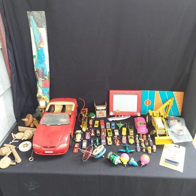 Vintage Barbie Car, Etch A Sketch, International Metal Tractor and More Toys (OB4-BBL)