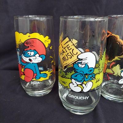 Vintage Novelty Glasses by Looney Tunes, Care Bears, Flintstones, Smurfs and More (OB4-BBL)
