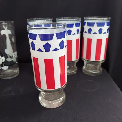 Vintage Novelty Glasses by Looney Tunes, Care Bears, Flintstones, Smurfs and More (OB4-BBL)