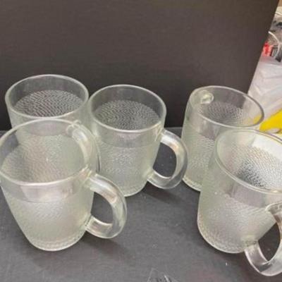 Set of Ten Vintage Frosted Heavy Large Steins