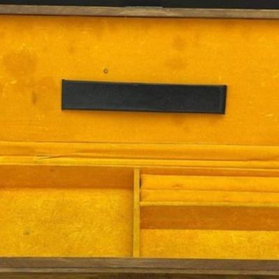 Vintage London Leather Men's Wooden Valet Jewelry Box