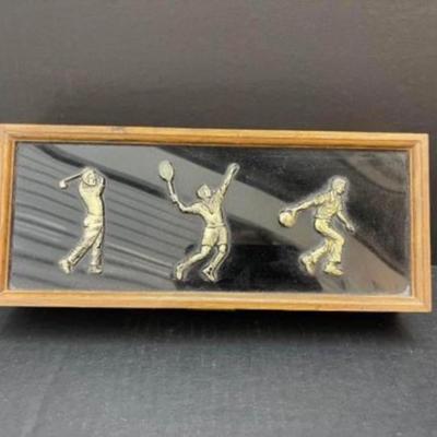 Vintage London Leather Men's Wooden Valet Jewelry Box