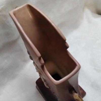 Rare Roseville Pottery Apple Blossom Pink Ceramic Art Deco Vase 373-7