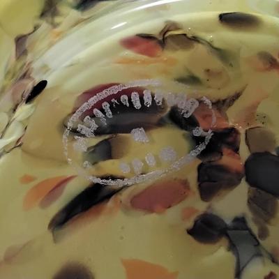 Signed Kralik Yellow End Of Days Czechoslovakian Art Glass  Vase