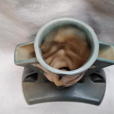 Vintage Roseville Pottery Blue Clematis Triple Vase - #192-5 Circa 1940's