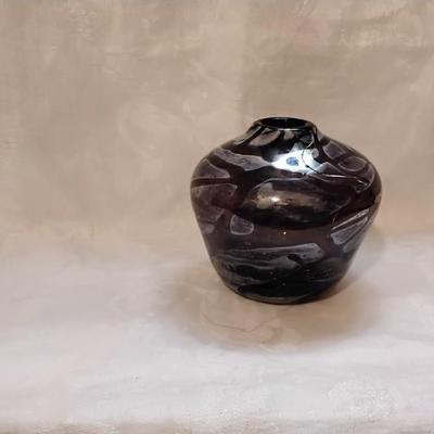 Vintage Studio Art Glass Irridescent Vase Signed S. West