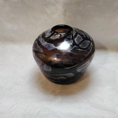 Vintage Studio Art Glass Irridescent Vase Signed S. West