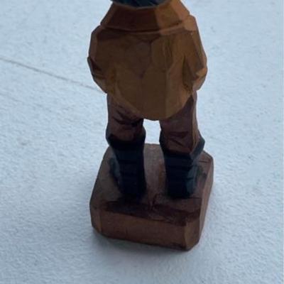 Vintage Hand Carved Wood Fisherman