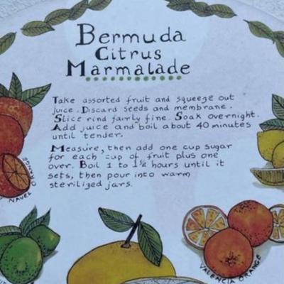 Vintage Bermuda Citrus Marmalade Recipe Wall Hanging