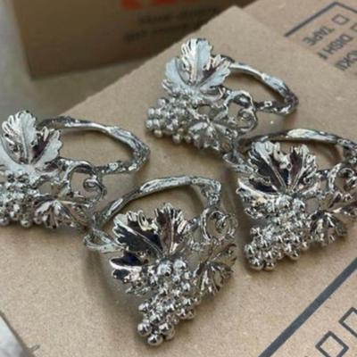 Set of Four Grape Leaves Napkin Holders