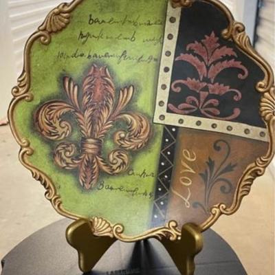 Fleur de Lis Love Plate with Stand