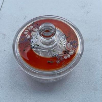 Vintage Hand Painted Divided Dish with Lid