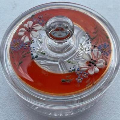 Vintage Hand Painted Divided Dish with Lid