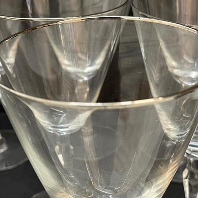 Vintage Fostoria Platinum Rim Glass Set