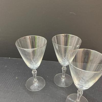 Vintage Fostoria Platinum Rim Glass Set