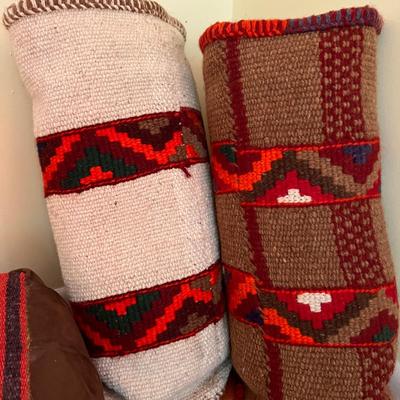 Vintage Pillow Rug Lot - Egyptian, Greek, Turkish