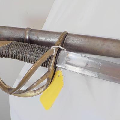 1840 US. Calvary Officers Sword, Brass & 37 in long. Est. $140 to $300.