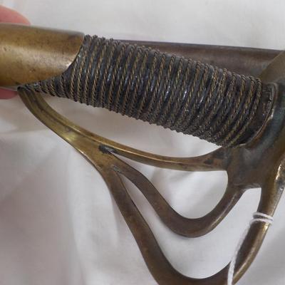 1840 US. Calvary Officers Sword, Brass & 37 in long. Est. $140 to $300.