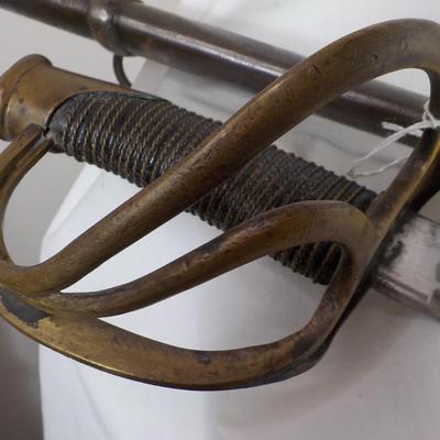 1840 US. Calvary Officers Sword, Brass & 37 in long. Est. $140 to $300.